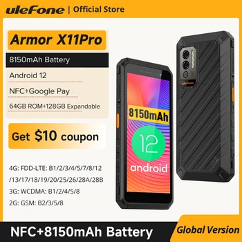 Ulefone Power Armor X11 Pro Wytrzymały Telefon 8150 mah 64 GB ROM Wodoodporny Smartfon z NFC 2,4 G/5G WiFi Telefony komórkowe wersja Globalna