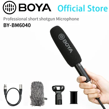 Kardioidalny mikrofon pojemnościowy-shotgun BOYA BY-BM6040 do nagrywania audycji telewizyjnych, kręcenia filmów dokumentalnych